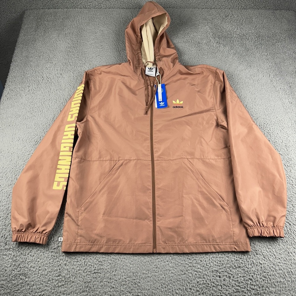 Adidas Originals ACP Windbreaker Jacket Mens Medium Clay Strata Hooded Logo
